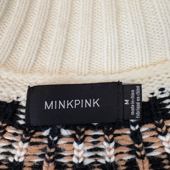 MINKPINK Fair Isle Fringe Sweater Size M - Picture 5 of 12